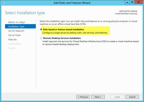 Windows 2012 Add Roles And Features Wizard